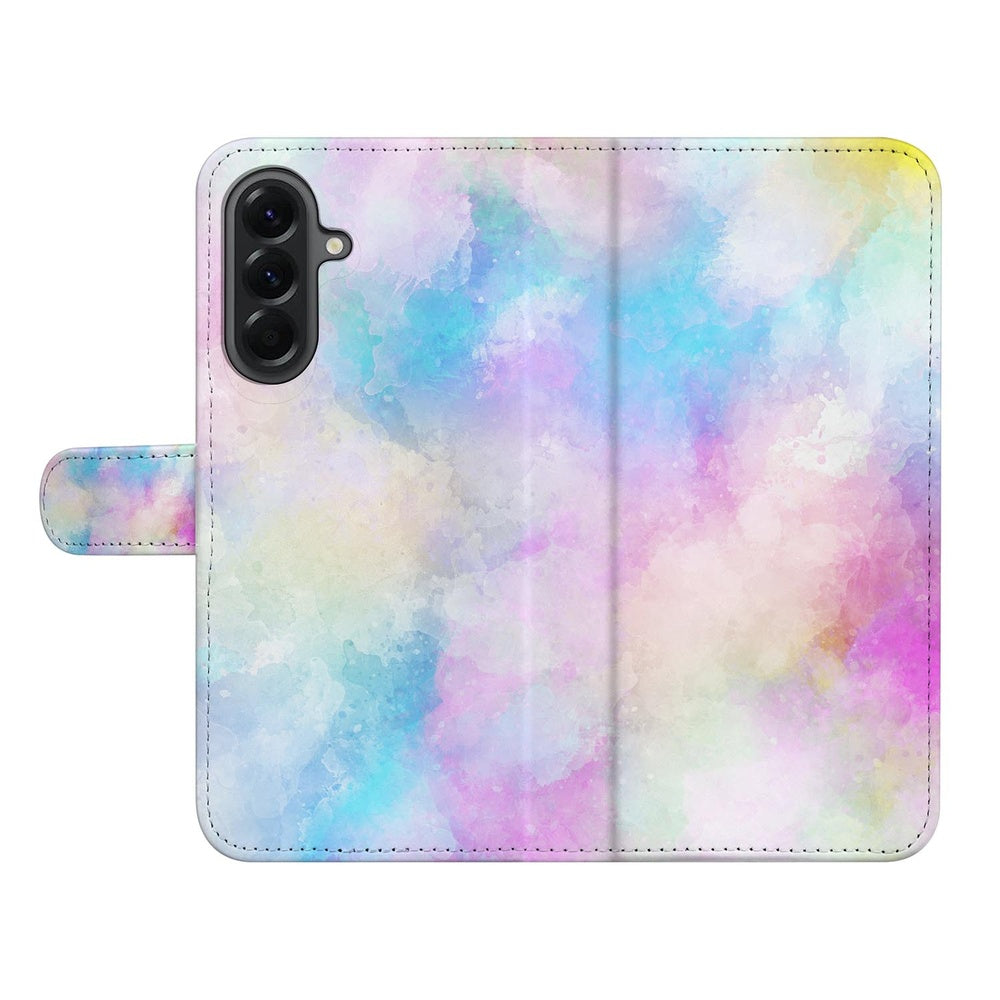 Samsung Galaxy A57 Bookcase Hoesje Watercolor Light Vooraanzicht Pastelverf-print.