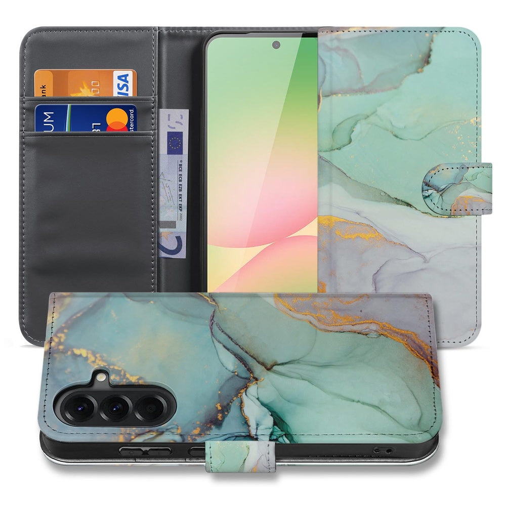 Samsung Galaxy A57 Bookcase Hoesje Watercolor Mix Vooraanzicht.