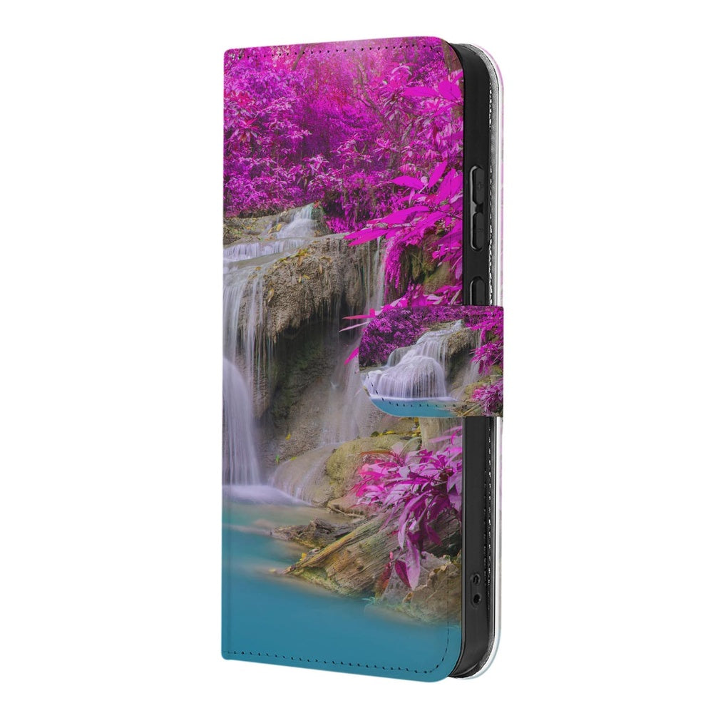 Samsung Galaxy A57 Portemonnee Hoesje Waterval Paars Vooraanzicht.