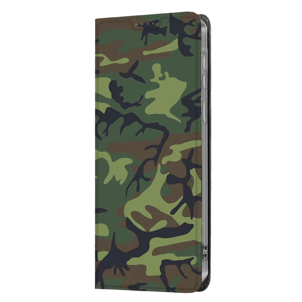 Samsung Galaxy A57 Telefoonhoesje Army Dark camouflage ontwerp vooraanzicht.