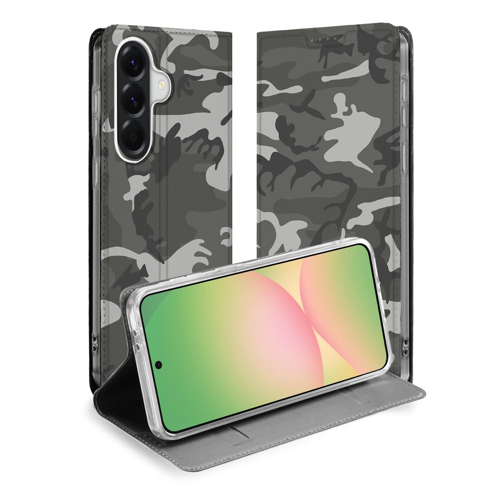 Samsung Galaxy A57 Book Wallet Case Army Light Vooraanzicht.