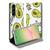 Samsung Galaxy A57 Flip Style Cover Avocado Singing met schattige avocado's op witte achtergrond detail.