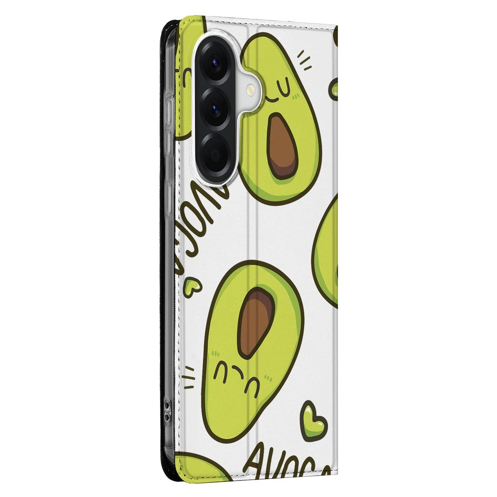 Samsung Galaxy A57 Flip Style Cover Avocado Singing flip-style hoes avocado's ontwerp zijkant.