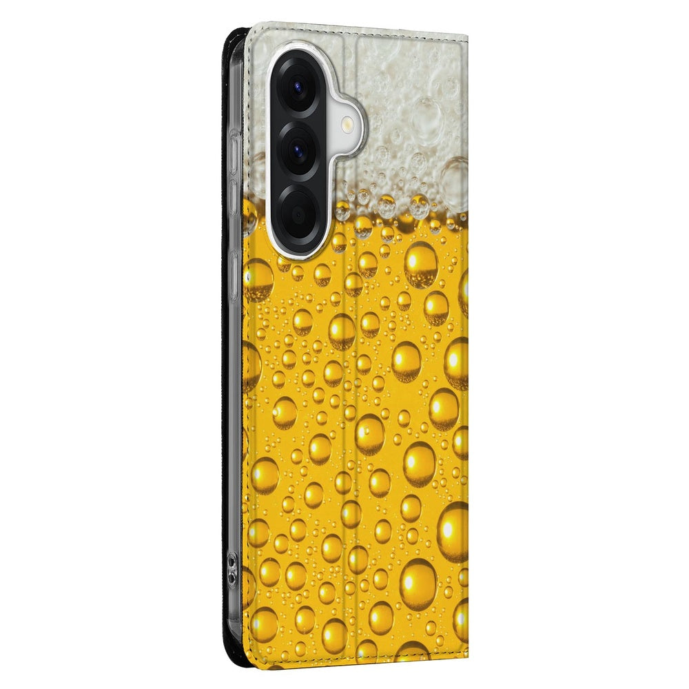 Samsung Galaxy A57 Bookcase Bier Bierprint detailzijde.