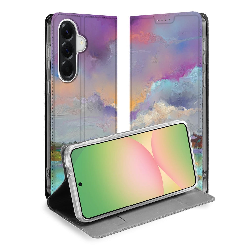 Samsung Galaxy A57 Book Cover Boat Book Cover boekdesign binnenkant met maritiem uitzicht.