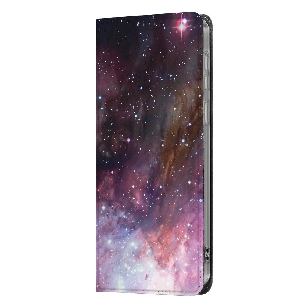Samsung Galaxy A57 Book Case futuristische kosmische design voorkant.