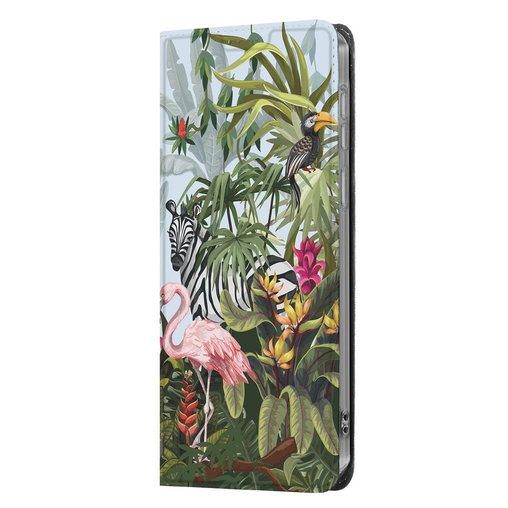 Samsung Galaxy A57 Book Wallet Case Jungle Vooraanzicht.