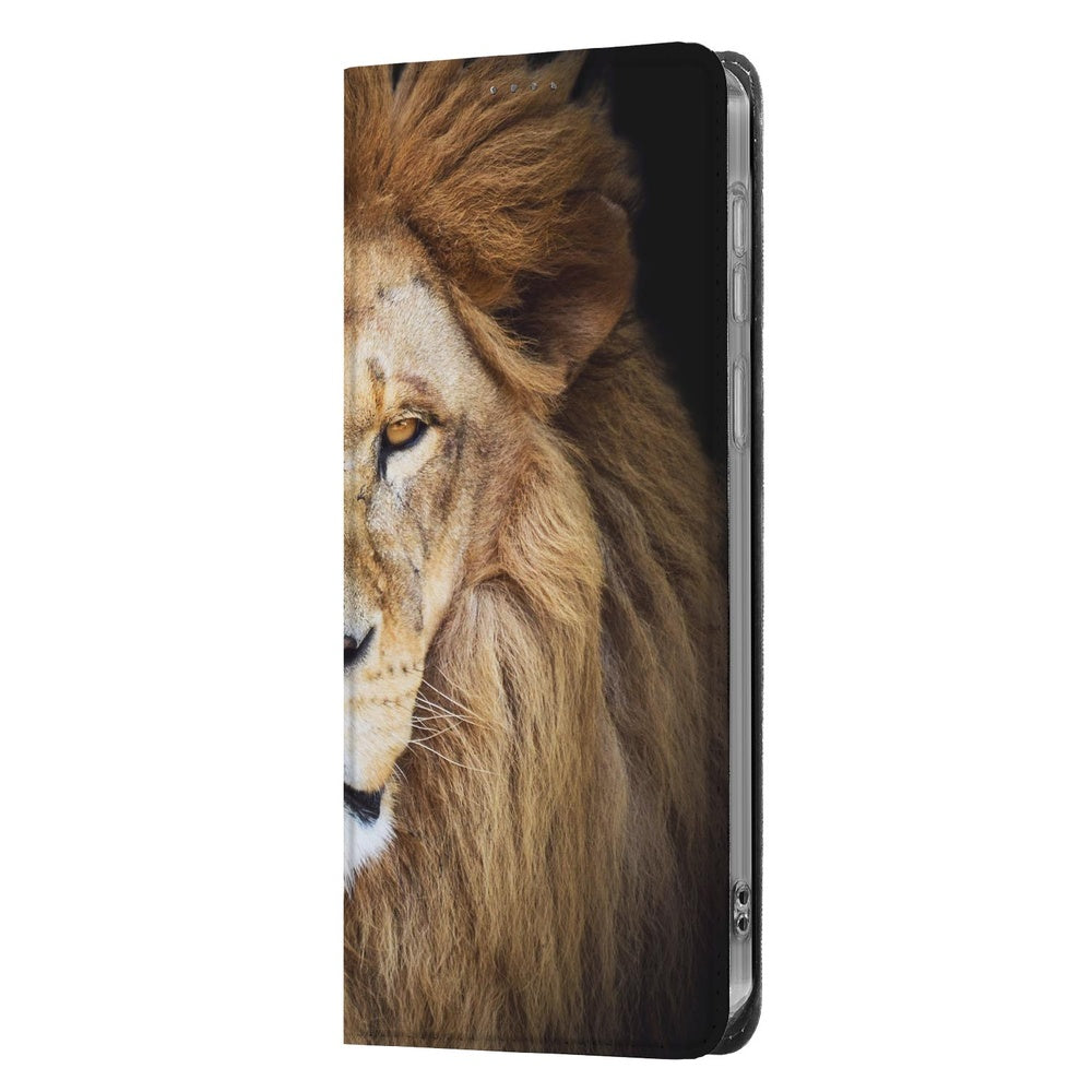 Samsung Galaxy A57 telefoonhoesje Leeuw detailaanzicht majesteuze leeuw met rijke manen.