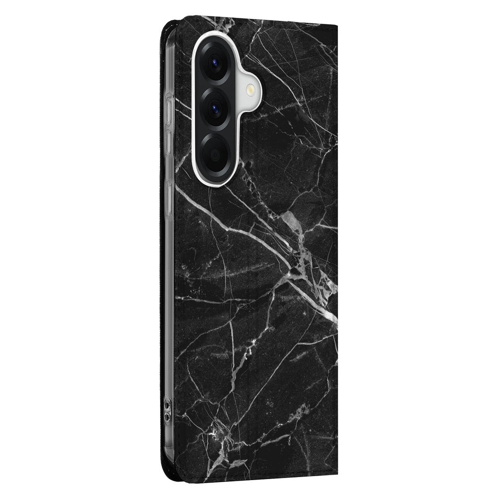 Samsung Galaxy A57 Telefoonhoesje Marmer Zwart zijkant detail.