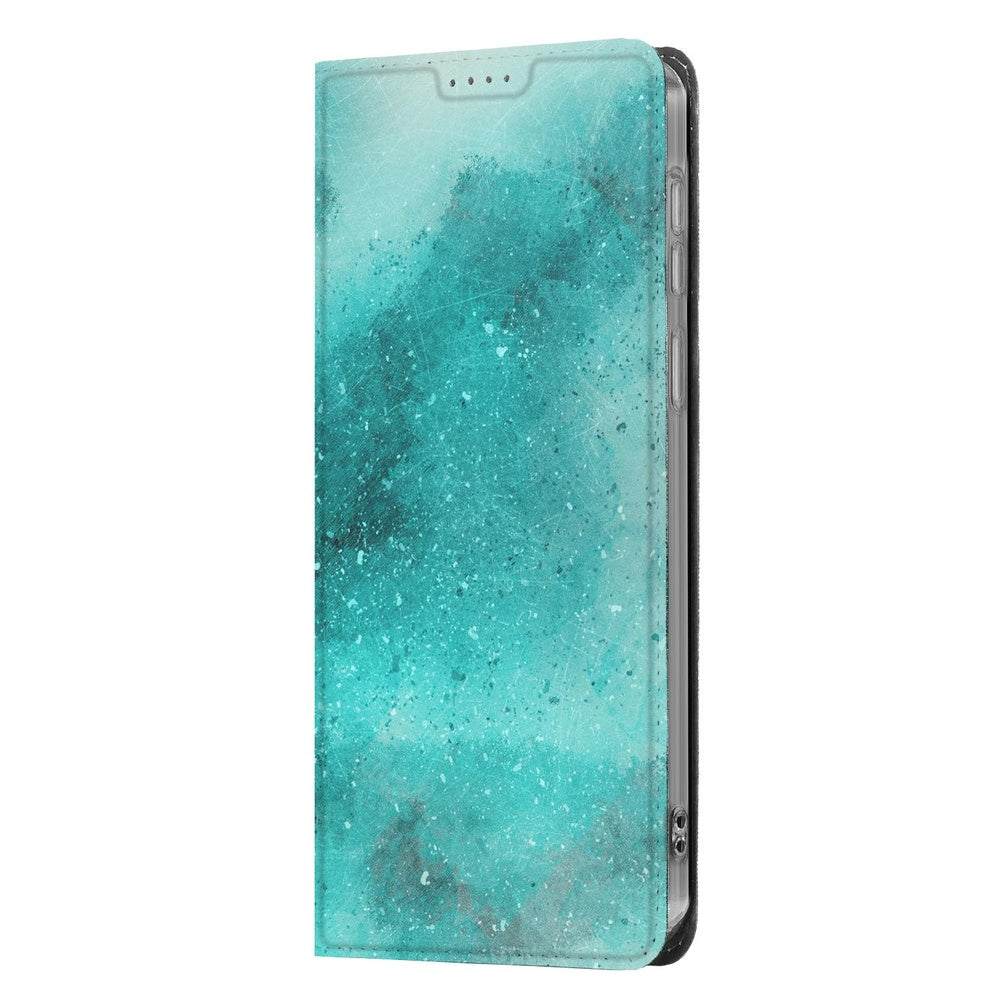 Samsung Galaxy A57 Book Case Painting Blue Vooraanzicht.