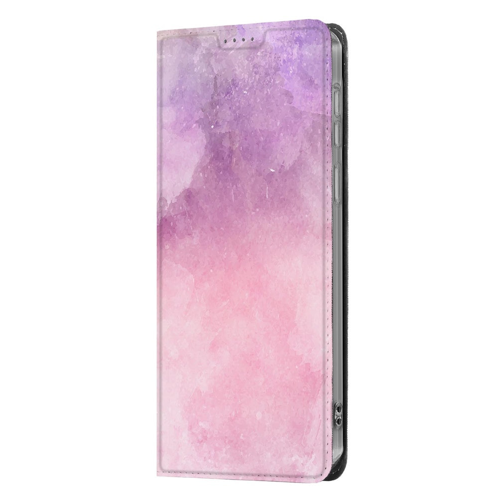 Samsung Galaxy A57 Book Wallet Case Pink Purple Paint Vooraanzicht.