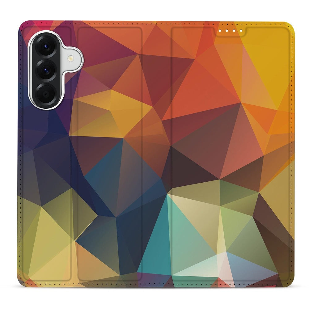 Samsung Galaxy A57 Book Wallet Case Polygon Color Vooraanzicht.