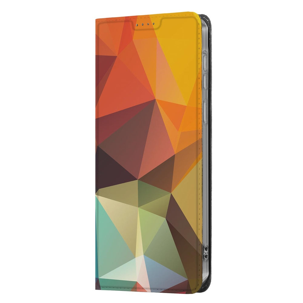Samsung Galaxy A57 Book Wallet Case Polygon Color Vooraanzicht.