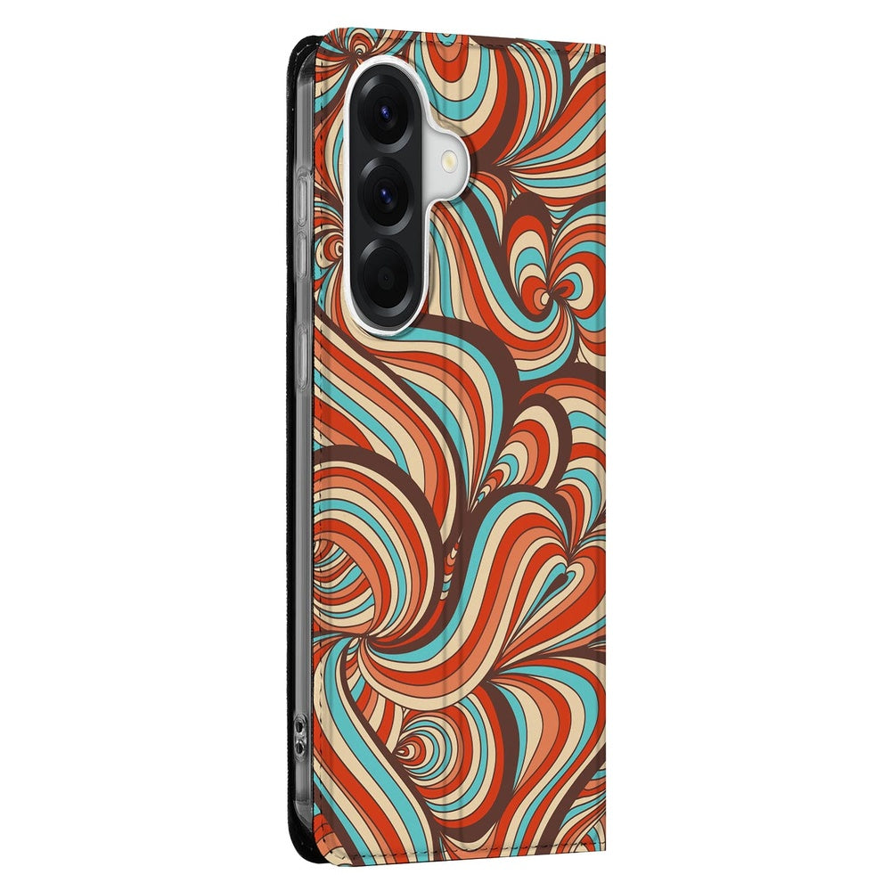 Samsung Galaxy A57 Telefoonhoesje Retro swirls detail.