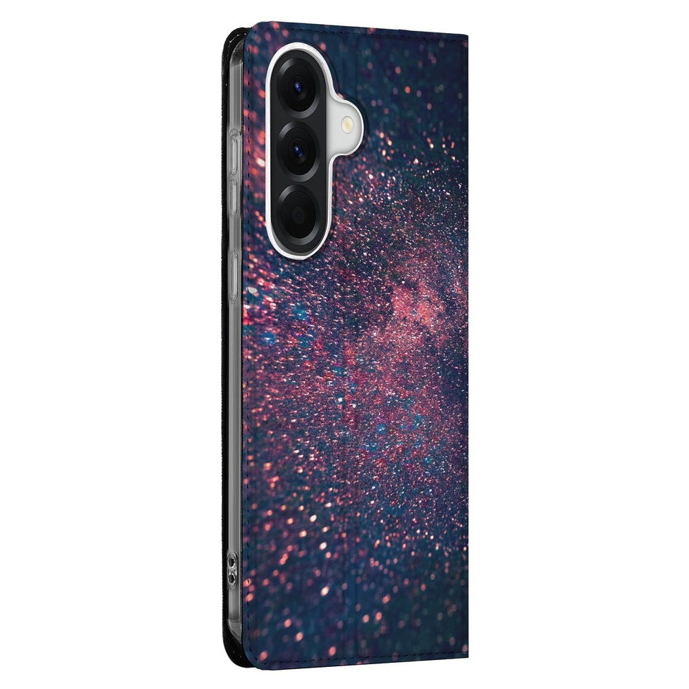 Samsung Galaxy A57 Book Case Stars sterrennevel design aanzicht.