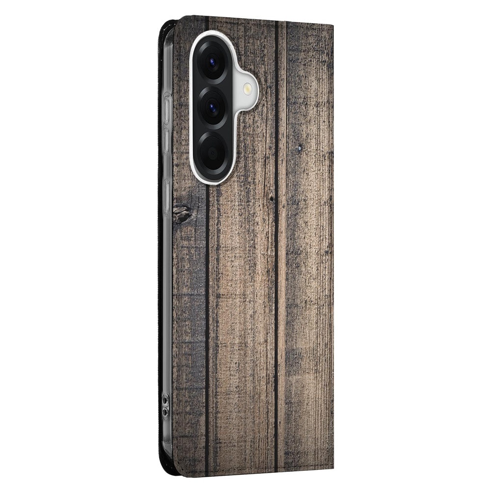 Samsung Galaxy A57 Book Case Steigerhout Detail.