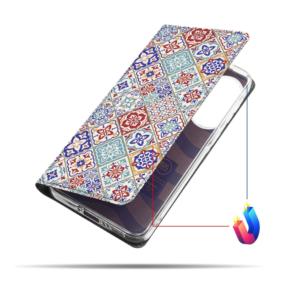 Samsung Galaxy A57 Telefoonhoesje Tiles Color voorkant met kleurrijke tegelprint.