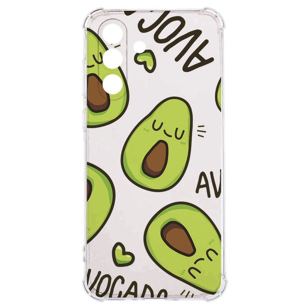 Samsung Galaxy A57 Backcover Hoesje Avocado Singing Schokbestendig avocado print transparant design.