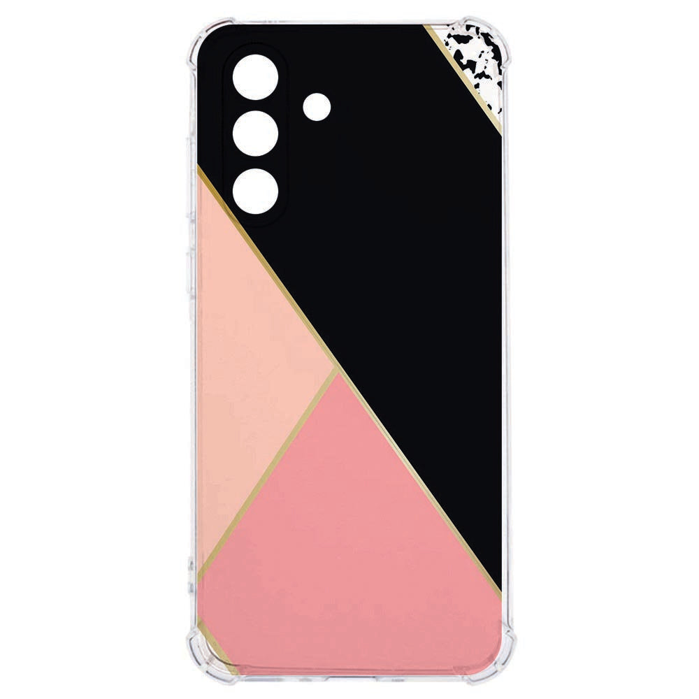 Samsung Galaxy A57 TPU Back Cover Black Pink Shapes Schokbestendig achterkant afbeelding.