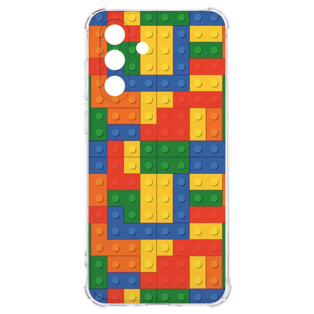 Samsung Galaxy A57 Backcover Hoesje Blokken Valbestendig kleurig design achterzijde.