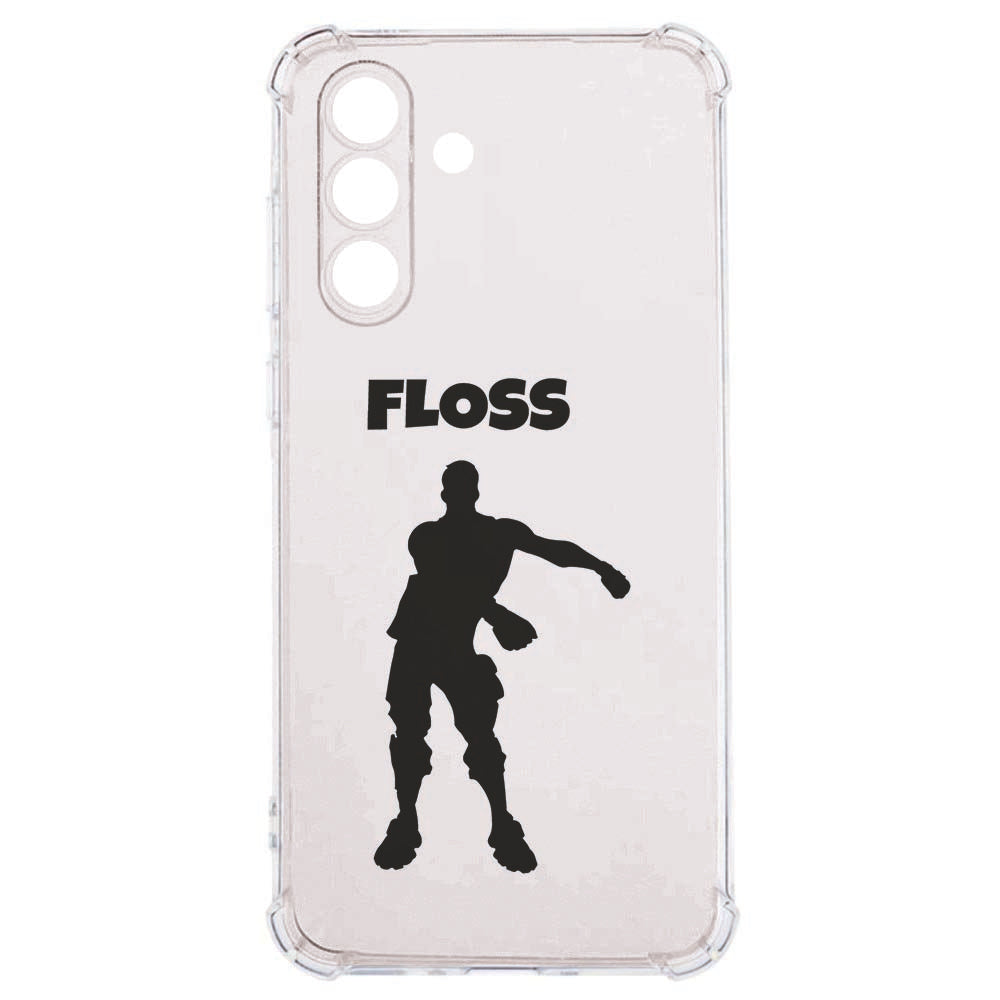 Samsung Galaxy A57 Softcase Floss Valbestendig TPU hoesje Floss design achterzijde.