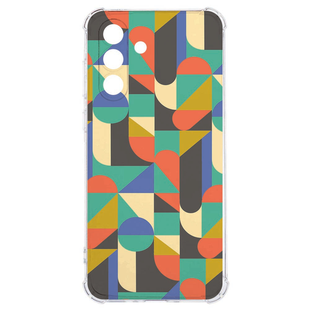 Samsung Galaxy A57 TPU Back Cover Funky Retro Antishock design geometrisch overzicht.