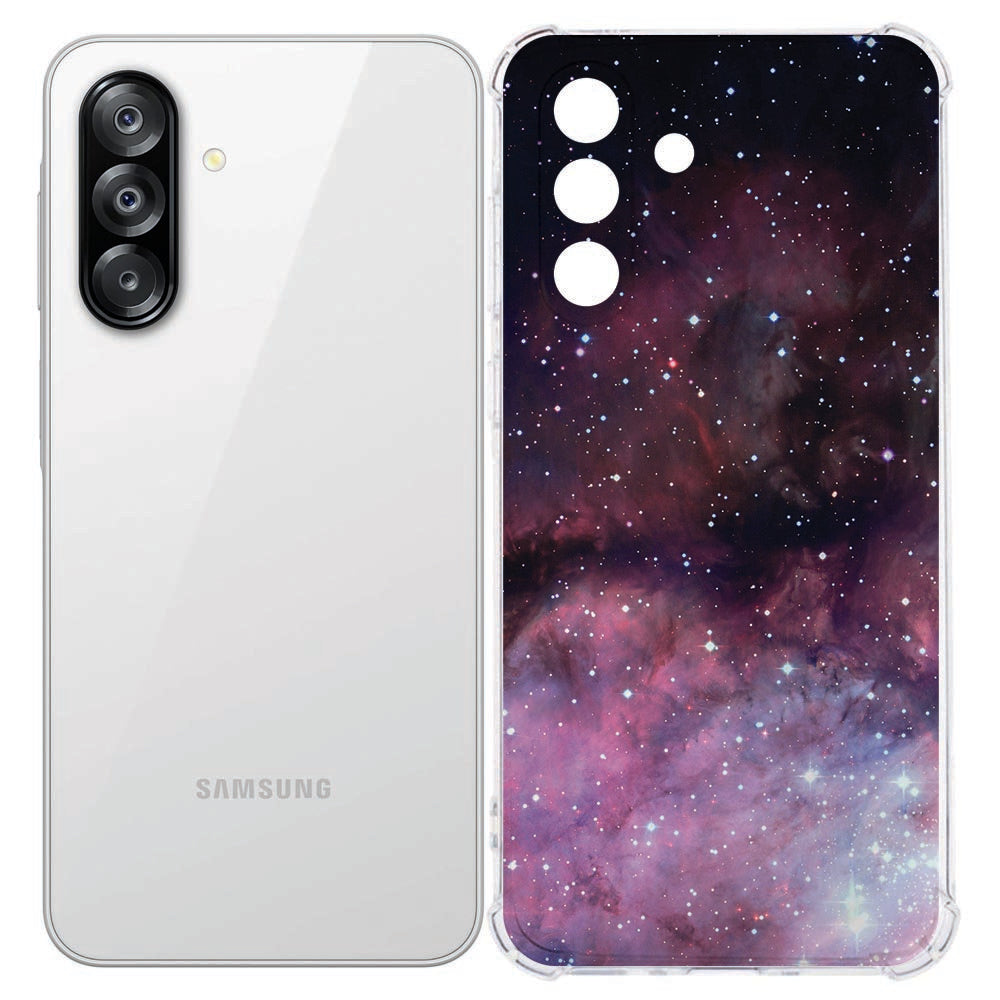 Samsung Galaxy A57 Siliconen Hoesje Galaxy Schokbestendig TPU hoesje Nebula design achterkant.