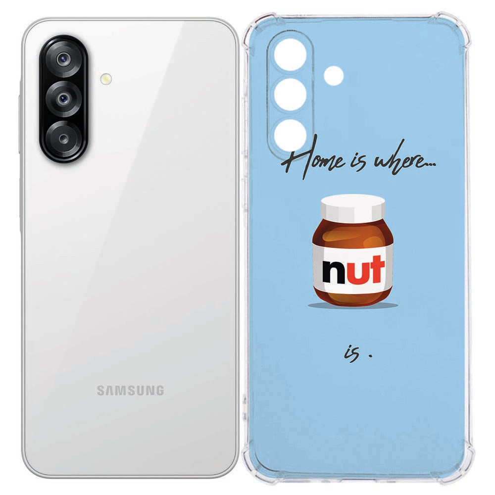 Samsung Galaxy A57 Flexibele back cover Nut Home antishock blauw achteraanzicht.
