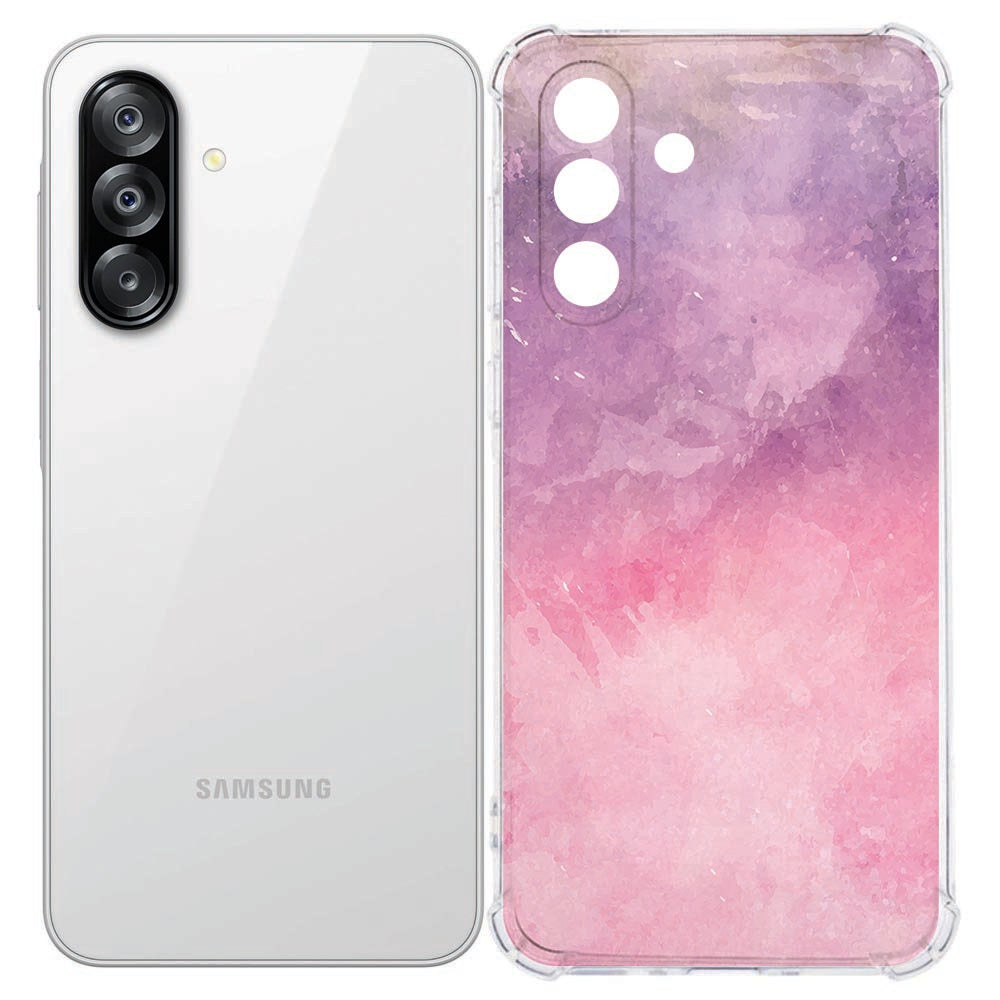 Samsung Galaxy A57 TPU Back Cover Pink Purple Paint Aanzicht.