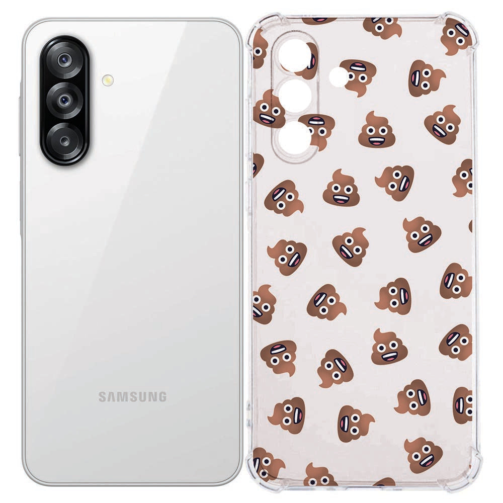 Samsung Galaxy A57 Backcover Hoesje Poep Emojis Aanzicht achterkant.