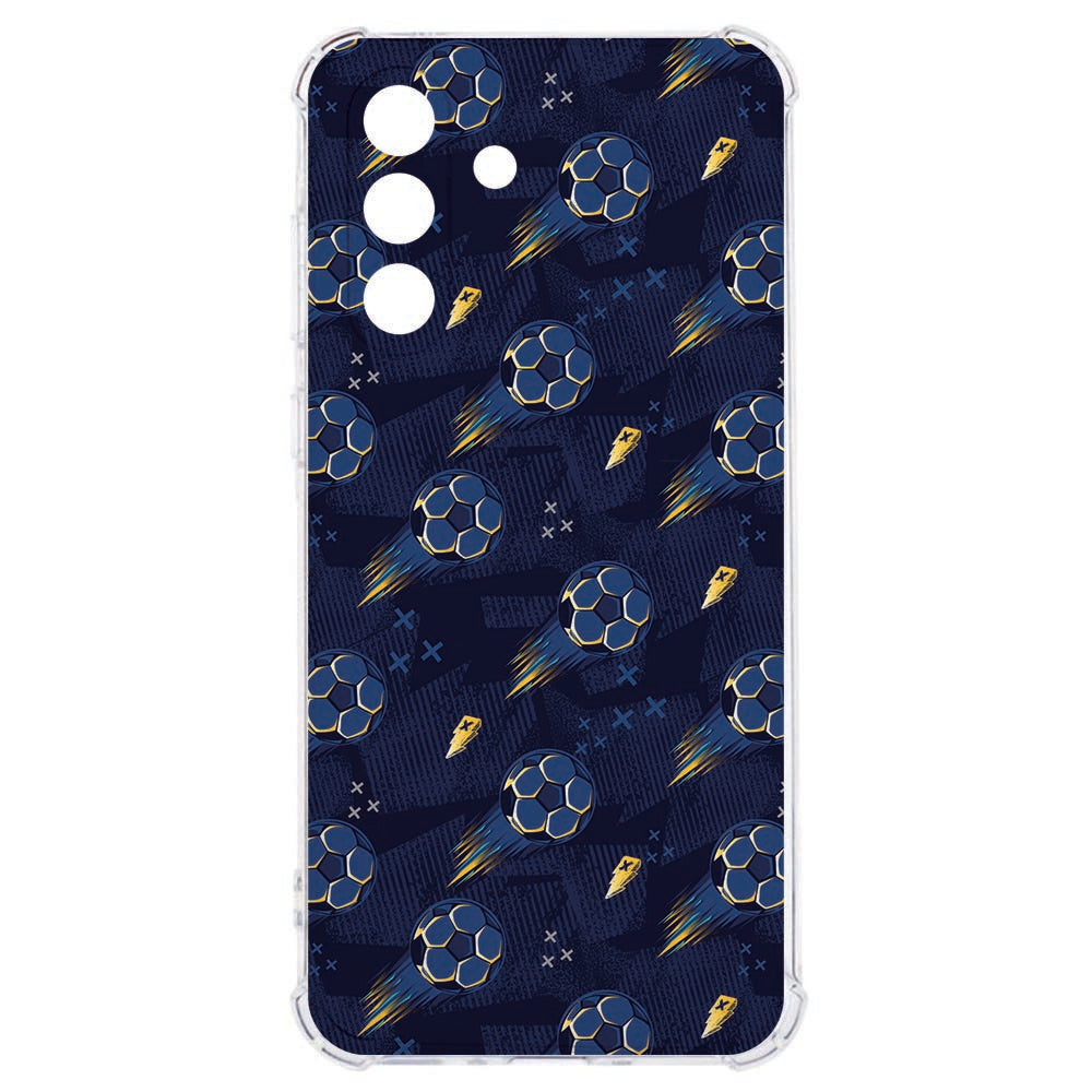 Samsung Galaxy A57 TPU Siliconen Hoesje Voetbal Shockproof design voetbalprint achterzijde.