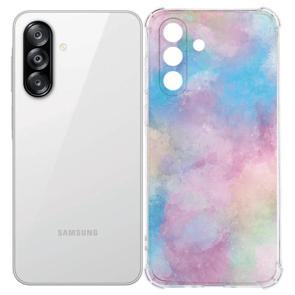 Samsung Galaxy A57 Backcover Hoesje Watercolor Light Valbestendig Aanzicht voorkant en achterkant.