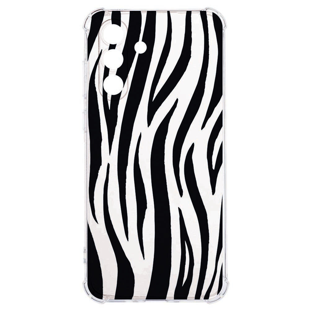 Samsung Galaxy A57 Flexibele Backcover Hoesje Zebra Antishock Aanzicht.