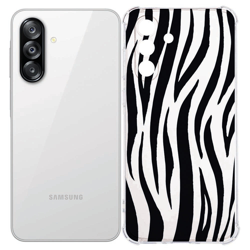 Samsung Galaxy A57 Flexibele Backcover Hoesje Zebra Antishock Aanzicht.