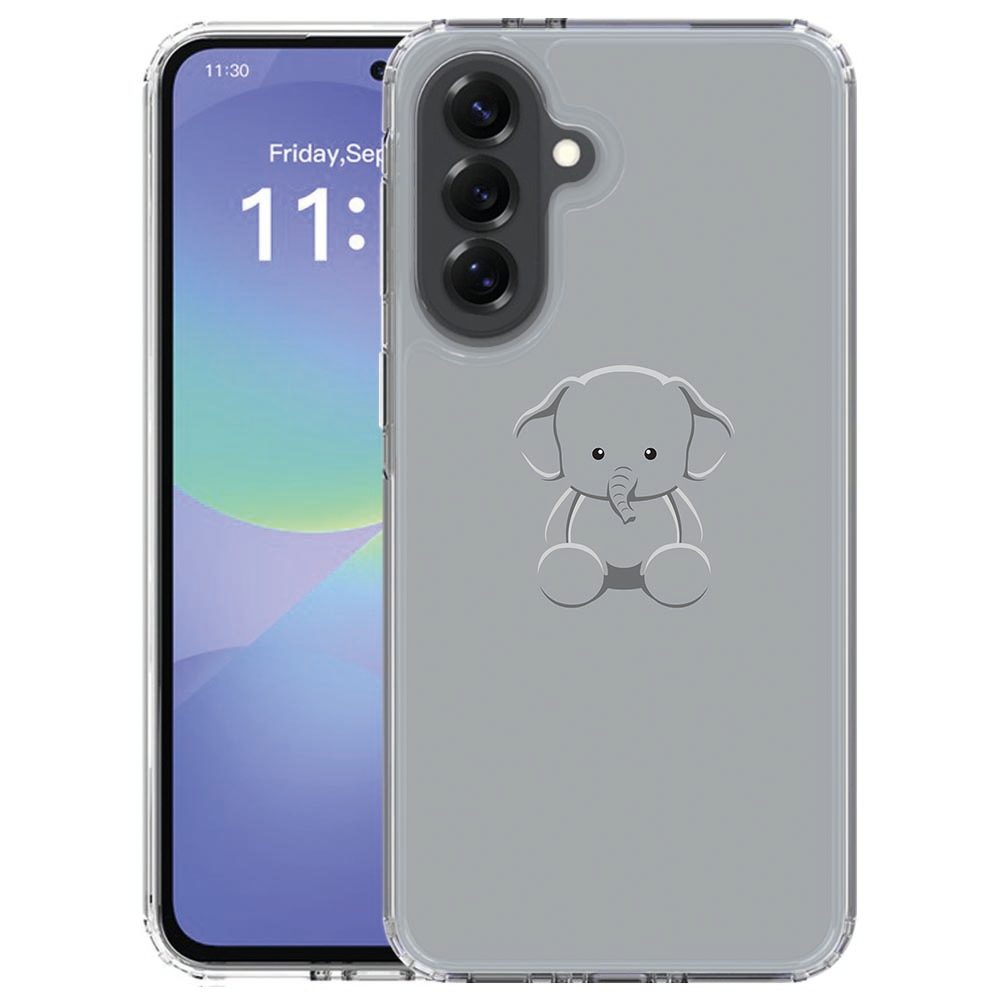 Grijs Baby Olifant TPU hoesje voor de Samsung Galaxy A57, gezien vanaf de achterkant