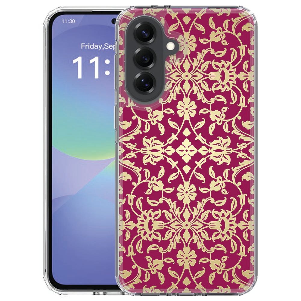 TPU hoesje Samsung Galaxy A57 met roze-goud Barok Pink patroon op de achterzijde