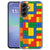 Samsung Galaxy A57 softcase hoesje Blokken met kleurrijk geometrisch patroon, achterkant