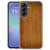 Samsung Galaxy A57 siliconen hoesje Donker Hout met donkerbruine houtlook, achteraanzicht