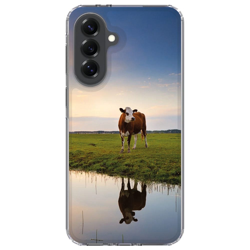 Detail van de koeienprint op het Samsung Galaxy A57 hoesje Koe