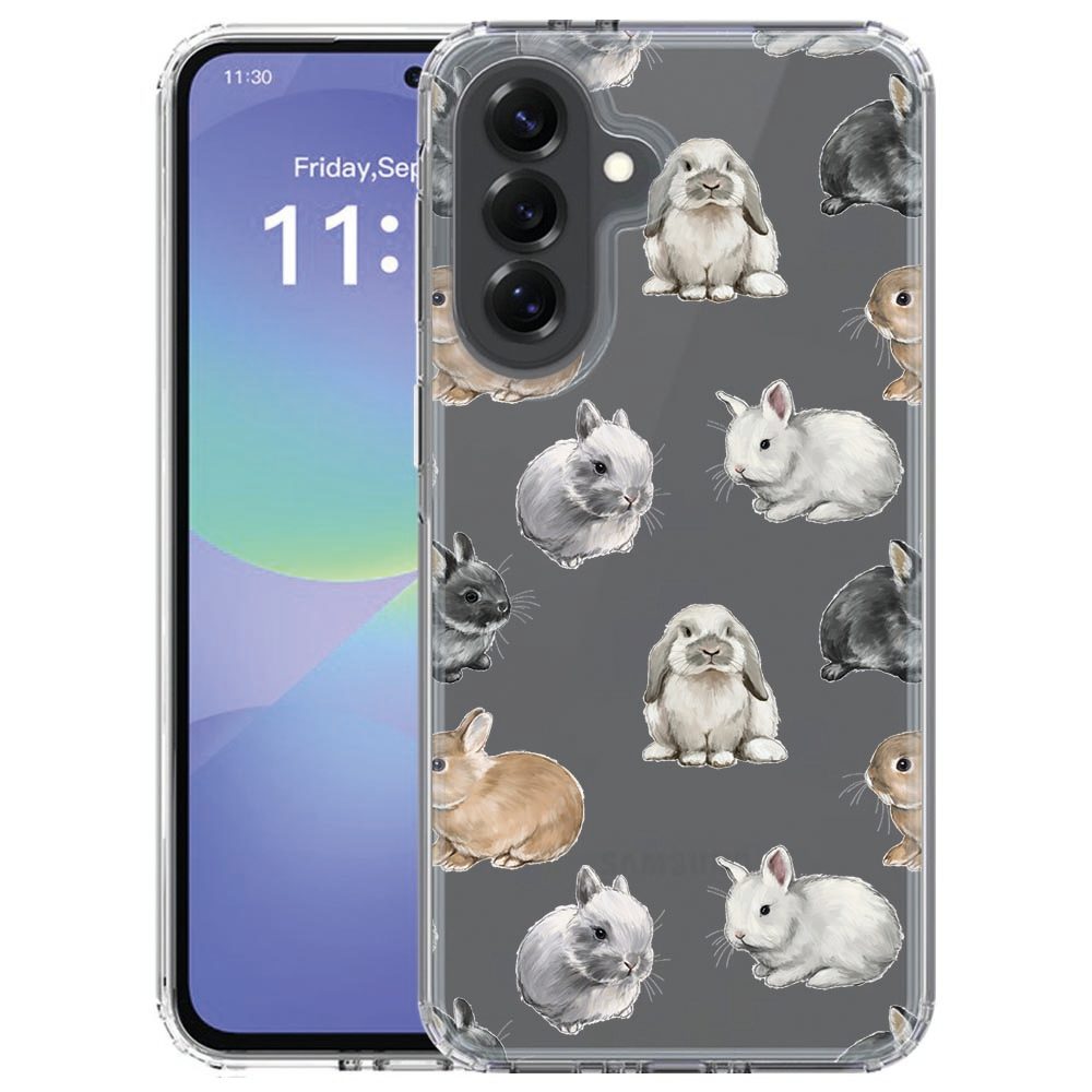 Achterzijde van het Samsung Galaxy A57 TPU hoesje met Konijntjes design