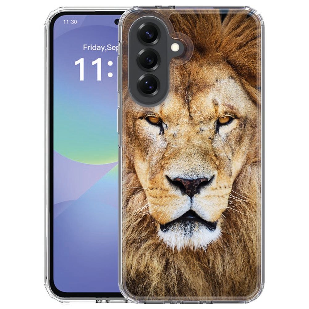 Samsung Galaxy A57 TPU hoesje Leeuw met leeuwenkop op de achterkant