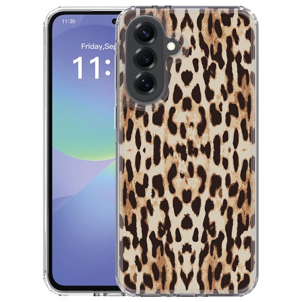Samsung Galaxy A57 siliconen hoesje Leopard met panterprint op de achterkant