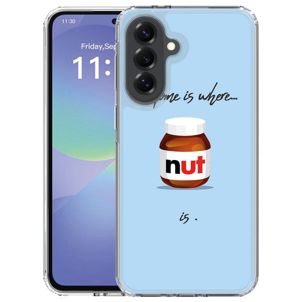 Blauw Nut Home design op het siliconen hoesje voor de Samsung Galaxy A57