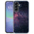 Achterkant van het Samsung Galaxy A57 back cover hoesje Stars met paarse sterren op zwart