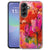 Samsung Galaxy A57 TPU hoesje Tulips met rode en roze tulpen in waterverfstijl, achteraanzicht