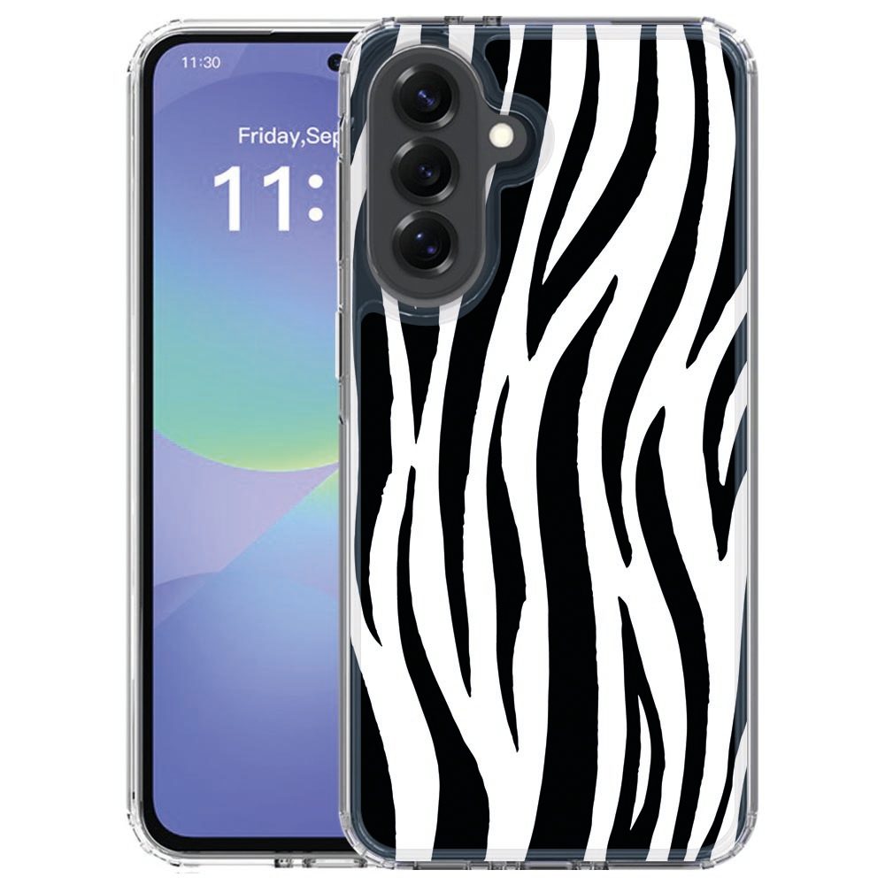 Samsung Galaxy A57 TPU hoesje Zebra met zwart-witte zebraprint op de achterkant