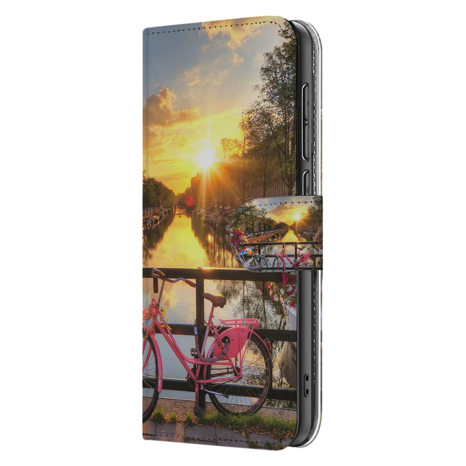 Samsung Galaxy S25 FE Flip Cover Bookcase Amsterdamse Grachten Zwart