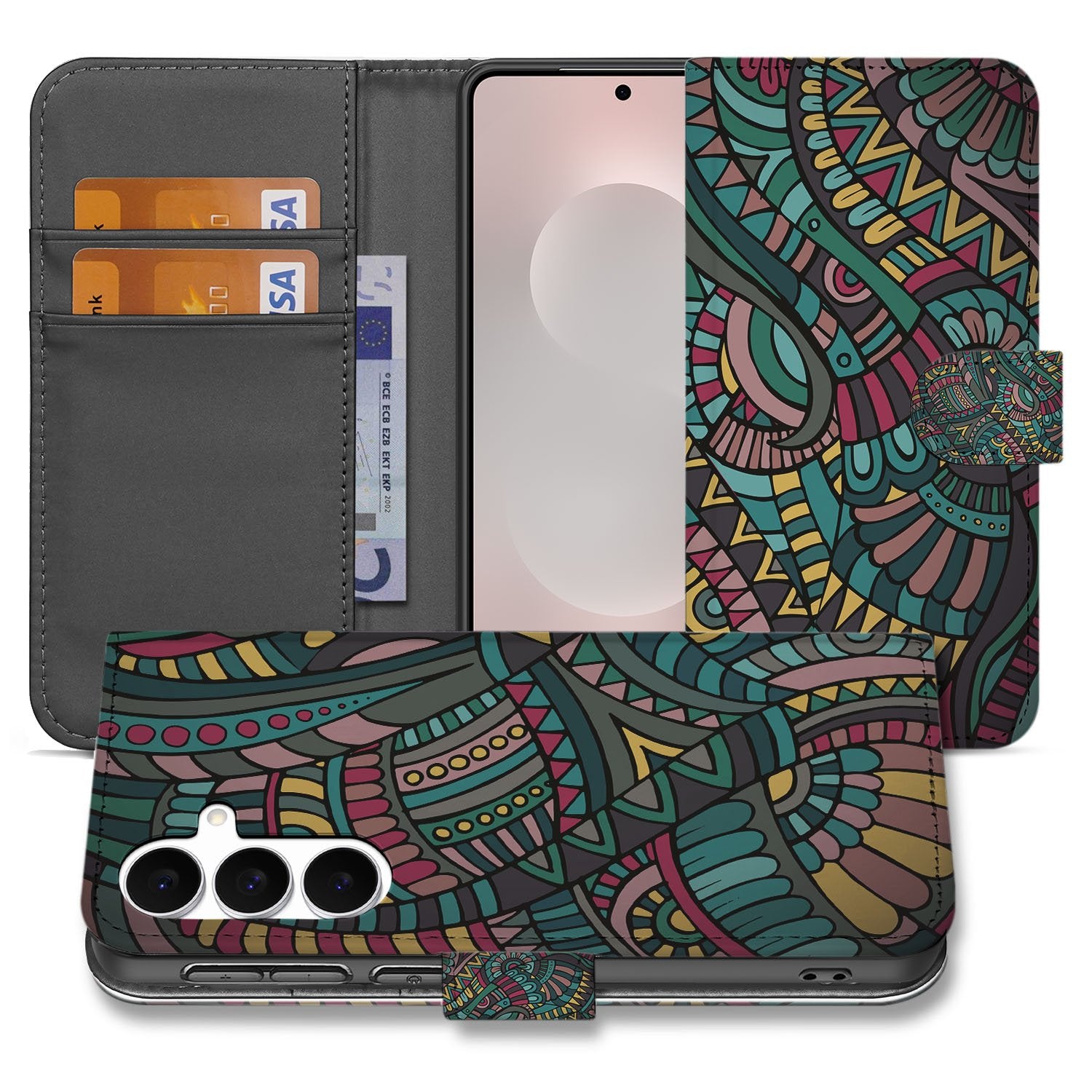 Samsung Galaxy S25 FE Boekhoesje Aztec Met 3 Pasjes Print