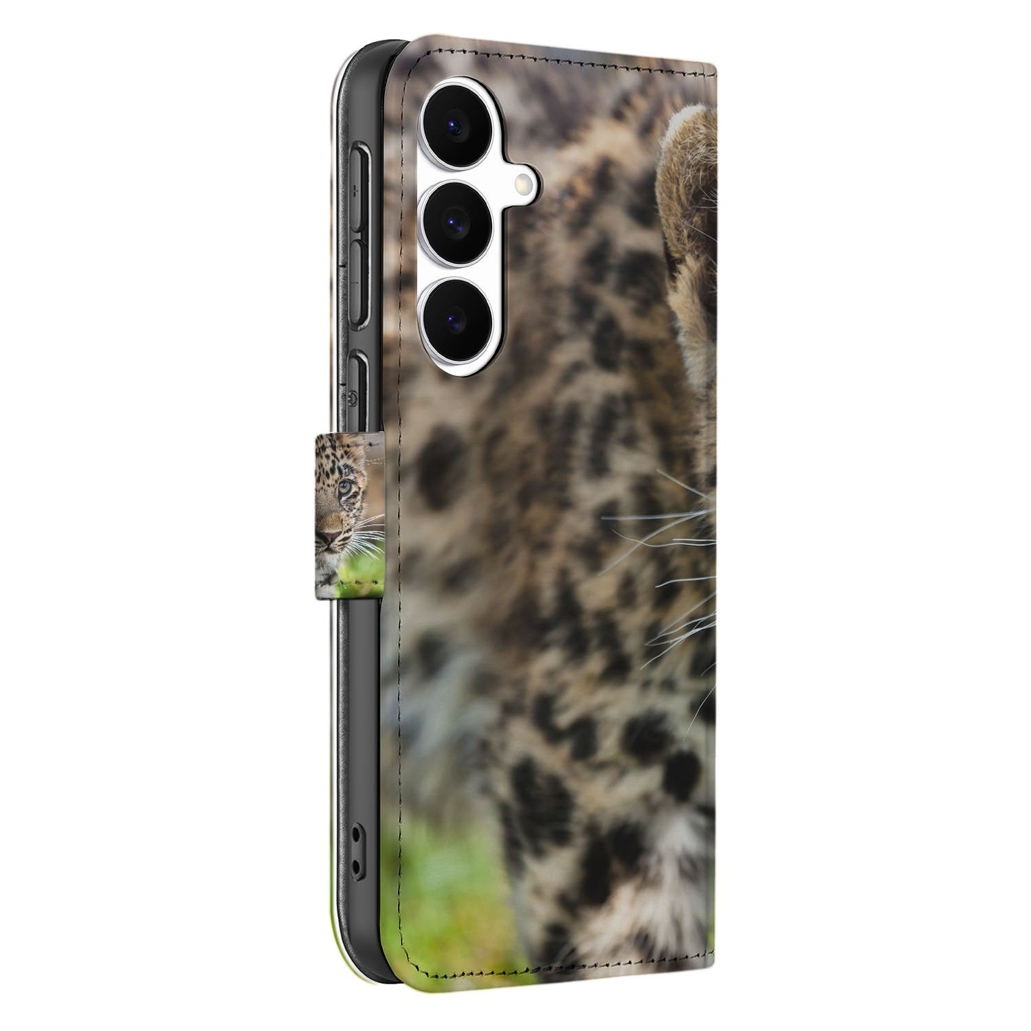 Samsung Galaxy S25 FE Bookcase Hoesje Met Pasjes Baby Luipaard