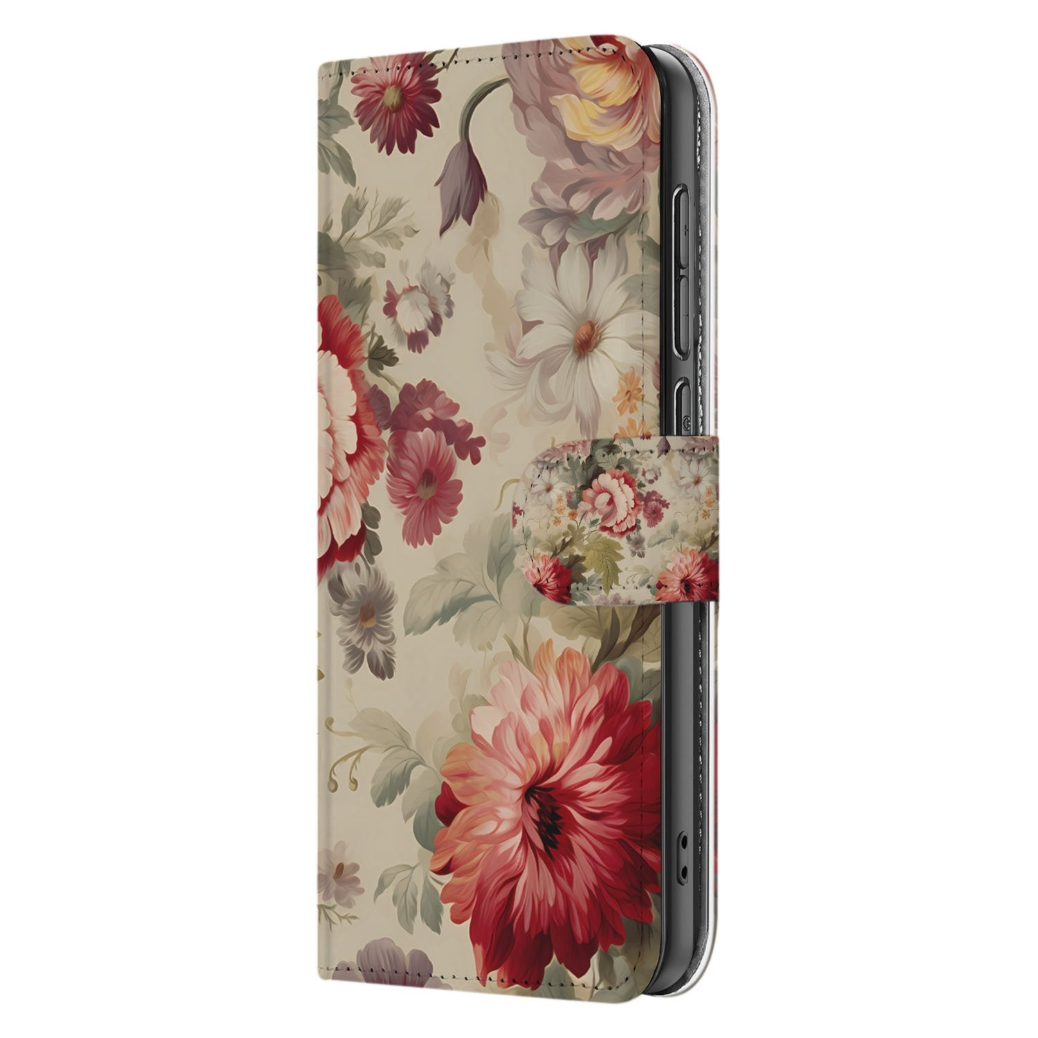 Samsung Galaxy S25 FE Bloemen Portemonnee Hoesje PU Leer 3 Pasjes